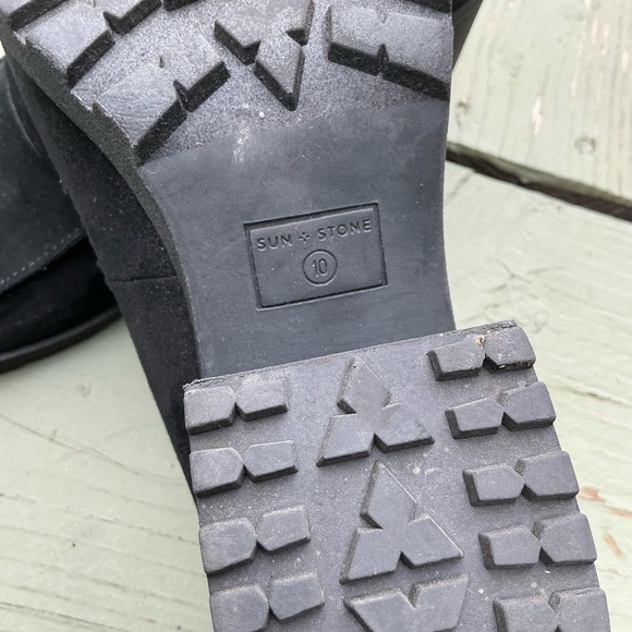 Sun Stone Maycee Lug Sole Loafers Chunky Heels Vegan Loafers Women Size 10 - Picture 4 of 10